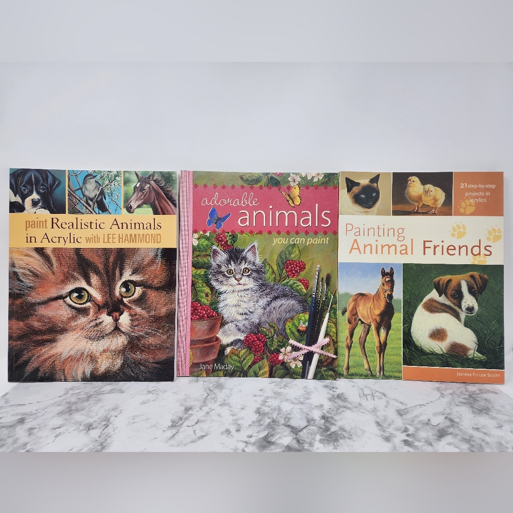 Painting Animal Friends Paperback Book Lot Of 3